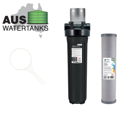 Single Stage Whole House  Water Filter System silver impregnated  (bacteriostatic ) carbon block 20″ x 4.5″ – High Flow Filtration (taste and oder )