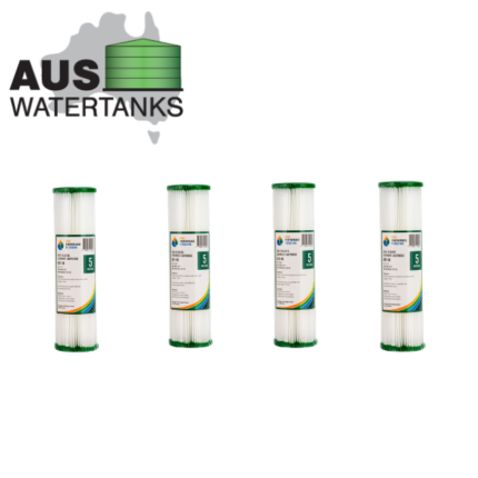Pleated water filter cartridge 10'' x 2.5''  washable     4 pack