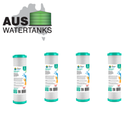 10” x 2.5” 0.5 micron carbon block premium chlorine , taste, odour, replacement filter (awcb1025) 4 pack