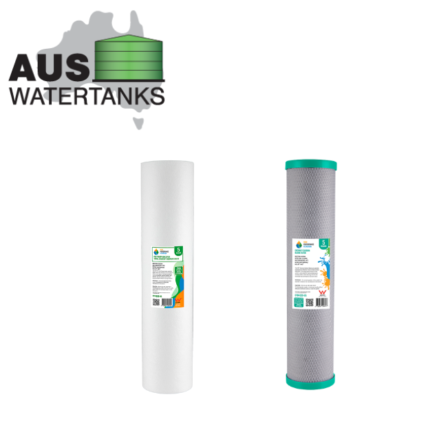 water filter cartridge's 20''x 4.5''  1 x 5m poly spun sediment filter - 1 x 5m coconut carbon block (awpscb2045)  2 pack
