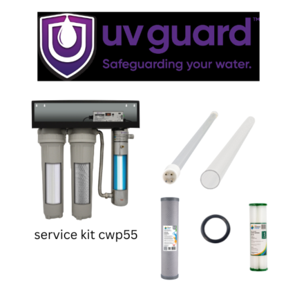 UV-Guard CWP55 service kit 55w lamp – thimble- o,ring- 20” pleated filter – 20” antibacterial carbon filter (awuvgfilterkit )