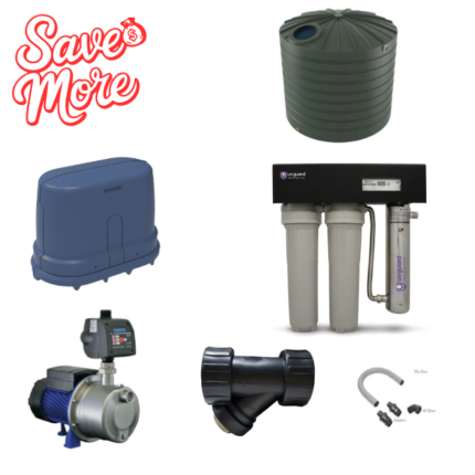 POLY RAINWATER TANKS ROUND 10000 LTR COMBO PACK