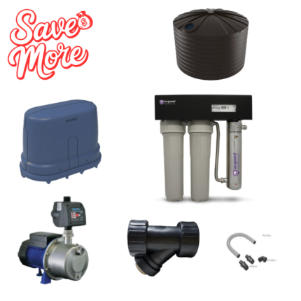 POLY RAINWATER TANKS ROUND  22500 LTR  COMBO PACK cwp55 filter with uv protection