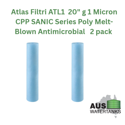 Atlas Filtri ATL1  20" g 1 Micron CPP SANIC Series Poly Melt-Blown Antimicrobial   2 pack