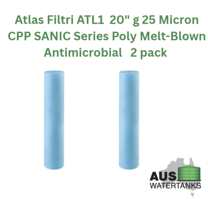 Atlas Filtri ATL-20"  25 Micron CPP SANIC Series Poly Melt-Blown Antimicrobial 2 pack